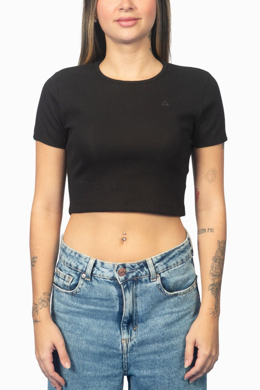 Cropped Legacy Canelado - Preto