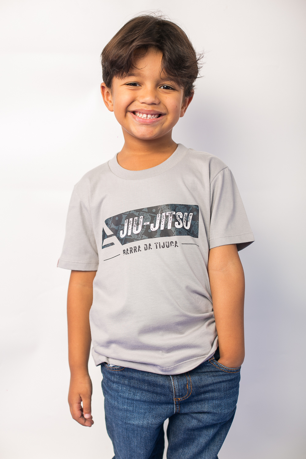 Camiseta Barra da Tijuca Infantil - Cinza Claro