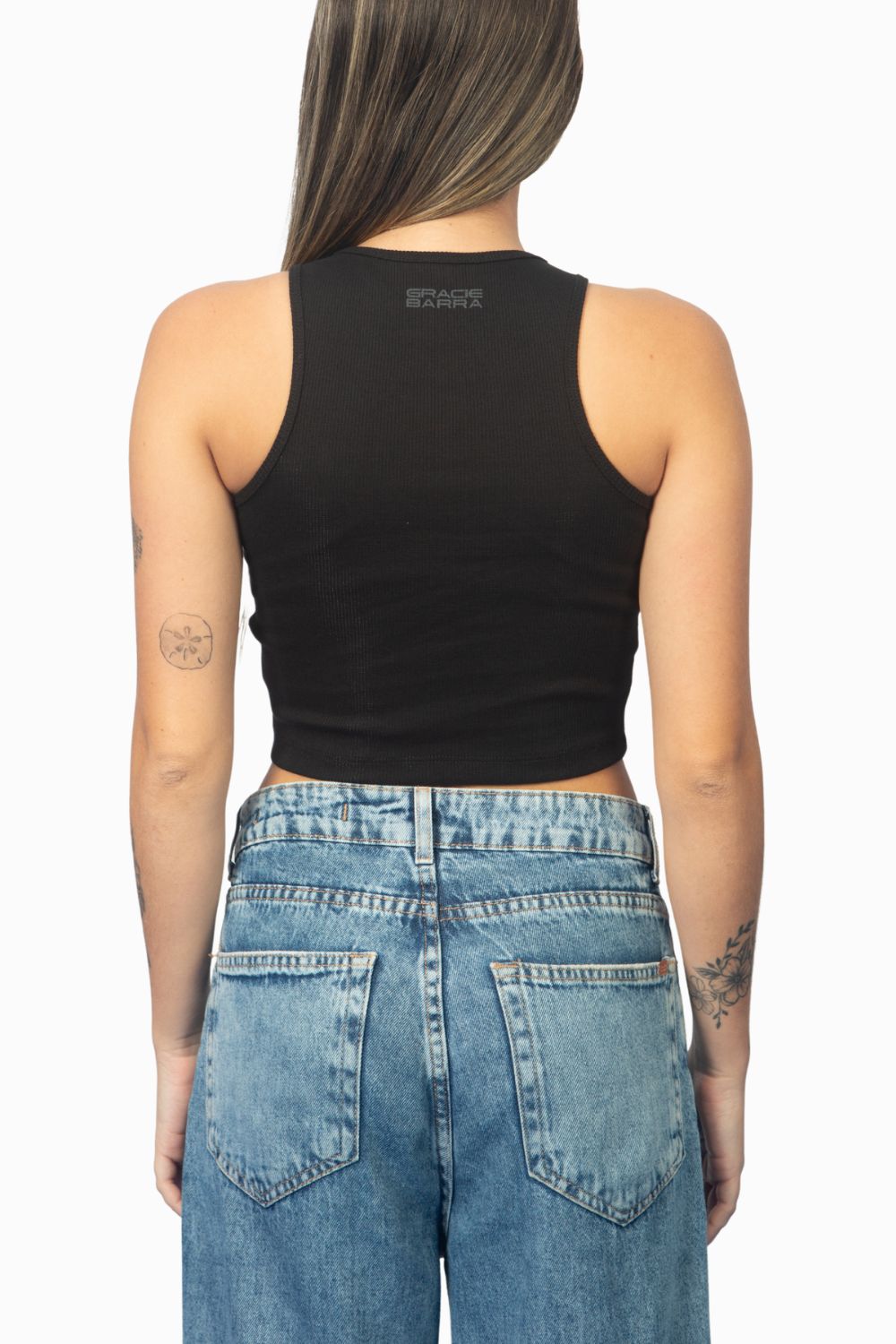 Cropped Regata Legacy Canelado - Preto