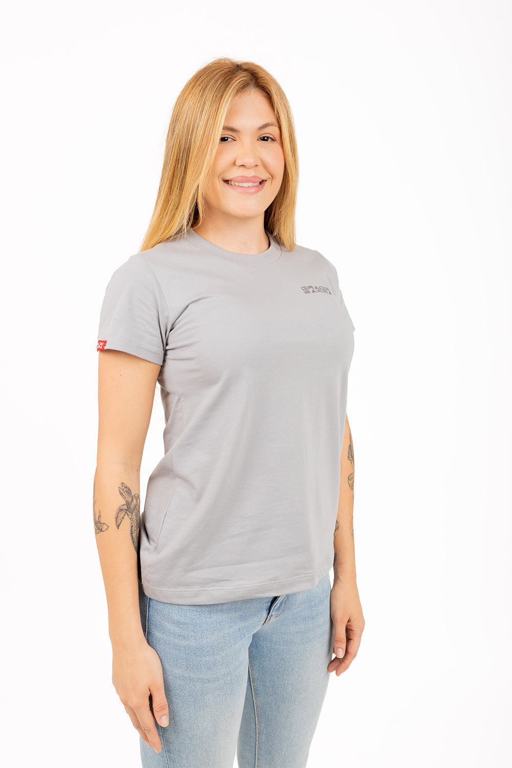Camiseta Feminina Emblem - Cinza Claro