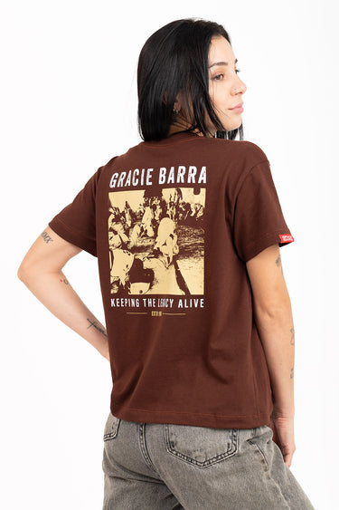 Camiseta Boxy Rio Roots Feminina - Marrom