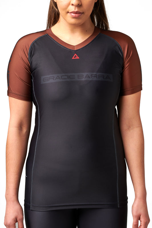 Rashguard Ranqueada M/C Feminina- Marrom